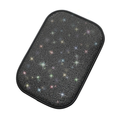 Car Diamond Armrest Box Cushion Personalized Car Decorations Dirt And Non-Slip, Black Colorful Diamond, Black White Diamond, Black Blue Diamond, Black Green Diamond