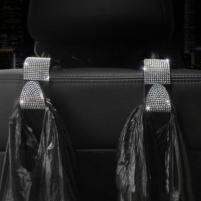 3 PCS Car Rear Seat Hooks Car Seats Multi-Function Diamond-Studded Hooks, White Diamond, Colorful Diamond, Black Diamond, Emerald, Gray Diamond, Pink Diamond, Red Diamond