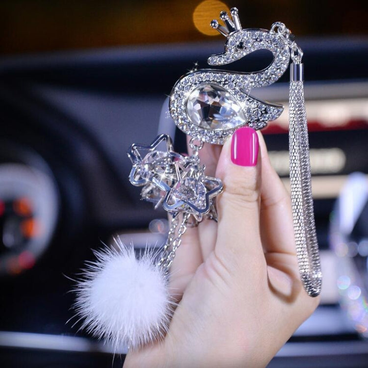 Car Pendant Crystal Swan Car Rearview Mirror Pendant, Crystal Swan