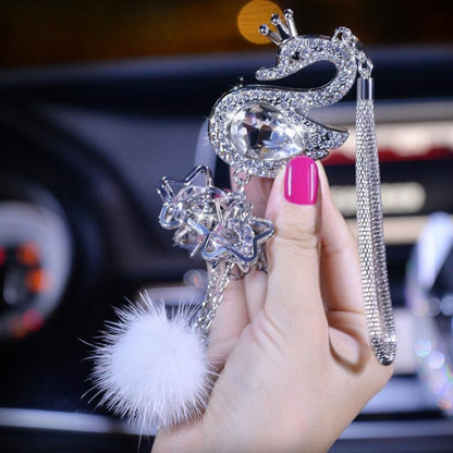 Car Pendant Crystal Swan Car Rearview Mirror Pendant, Crystal Swan