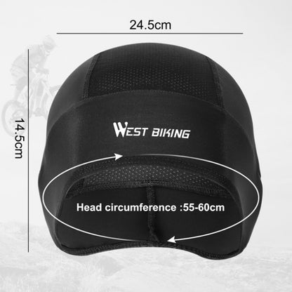WEST BIKING Summer Riding Ice Silk Cap Windproof Hood Thin Inner Cap Breathable And Quick-Drying Helmet Lining Cap, Helmet Lining Cap(Black)