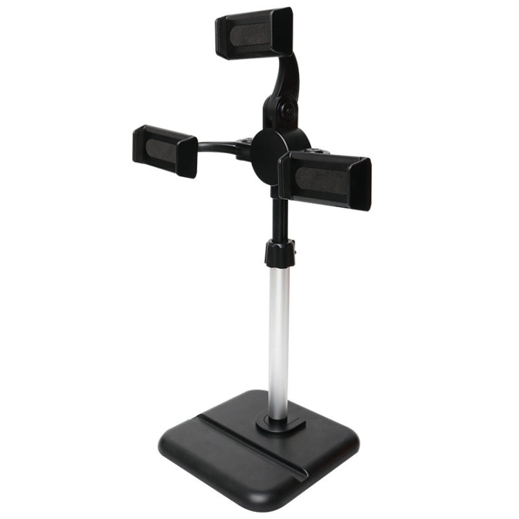 Telescopic Adjustment Live Frame Desktop Tablet Mobile Phone Bracket, Specification:, K06 Three-seat  (Black), K06 Three-seat (White), K07 Three-seat With Fill Light  (Black), K07 Three-seat With Fill Light (White), K05 Flat Plate  (Black Green)