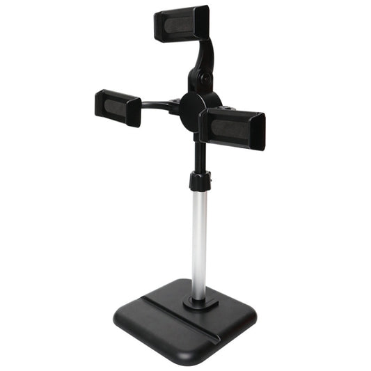 Telescopic Adjustment Live Frame Desktop Tablet Mobile Phone Bracket, Specification:, K06 Three-seat  (Black), K06 Three-seat (White), K07 Three-seat With Fill Light  (Black), K07 Three-seat With Fill Light (White), K05 Flat Plate  (Black Green)