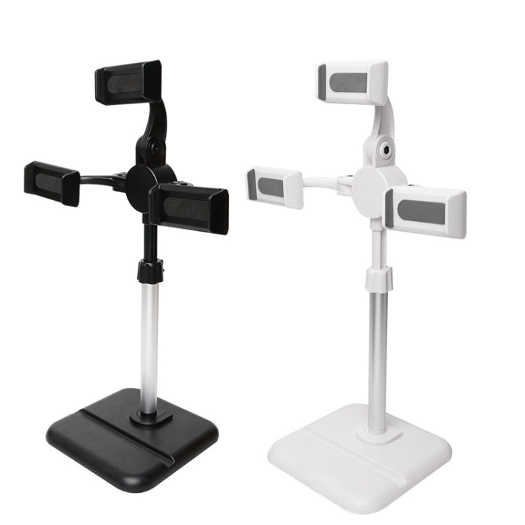 Telescopic Adjustment Live Frame Desktop Tablet Mobile Phone Bracket, Specification:, K06 Three-seat  (Black), K06 Three-seat (White), K07 Three-seat With Fill Light  (Black), K07 Three-seat With Fill Light (White), K05 Flat Plate  (Black Green)