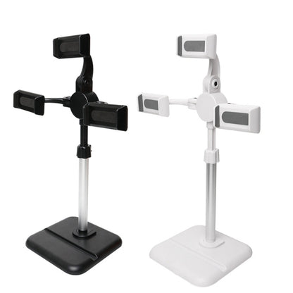 Telescopic Adjustment Live Frame Desktop Tablet Mobile Phone Bracket, Specification:, K06 Three-seat  (Black), K06 Three-seat (White), K07 Three-seat With Fill Light  (Black), K07 Three-seat With Fill Light (White), K05 Flat Plate  (Black Green)