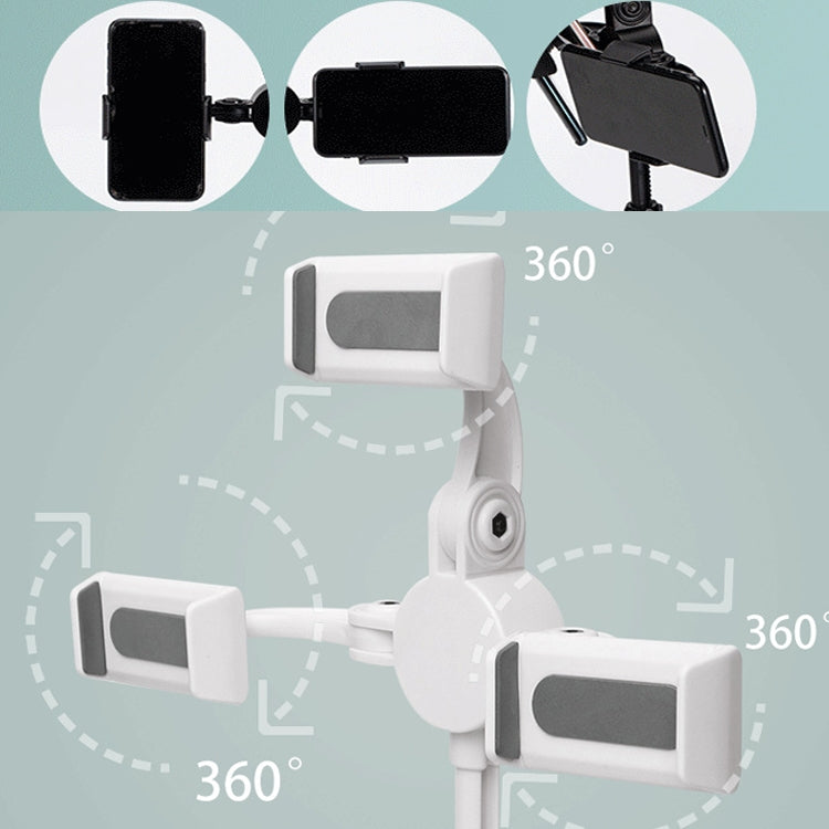 Telescopic Adjustment Live Frame Desktop Tablet Mobile Phone Bracket, Specification:, K06 Three-seat  (Black), K06 Three-seat (White), K07 Three-seat With Fill Light  (Black), K07 Three-seat With Fill Light (White), K05 Flat Plate  (Black Green)