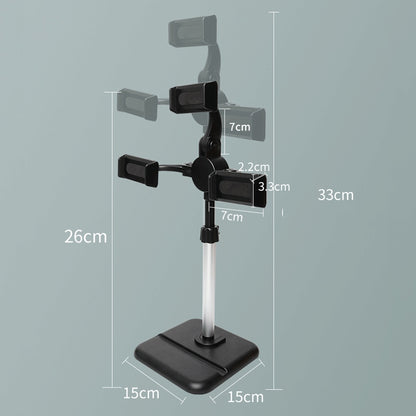 Telescopic Adjustment Live Frame Desktop Tablet Mobile Phone Bracket, Specification:, K06 Three-seat  (Black), K06 Three-seat (White), K07 Three-seat With Fill Light  (Black), K07 Three-seat With Fill Light (White), K05 Flat Plate  (Black Green)
