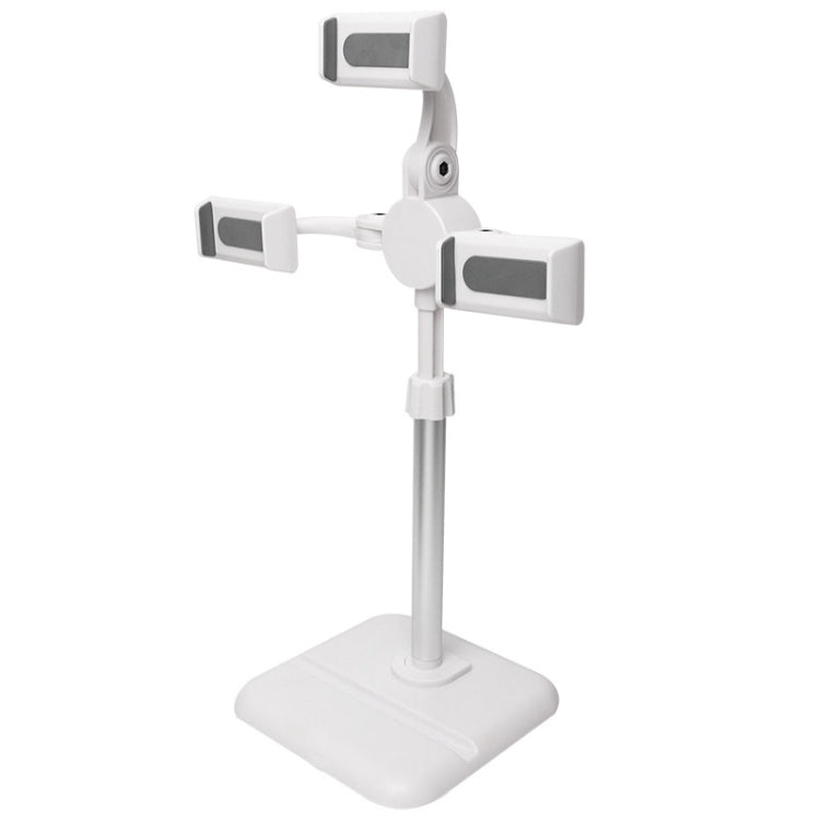 Telescopic Adjustment Live Frame Desktop Tablet Mobile Phone Bracket, Specification:, K06 Three-seat  (Black), K06 Three-seat (White), K07 Three-seat With Fill Light  (Black), K07 Three-seat With Fill Light (White), K05 Flat Plate  (Black Green)