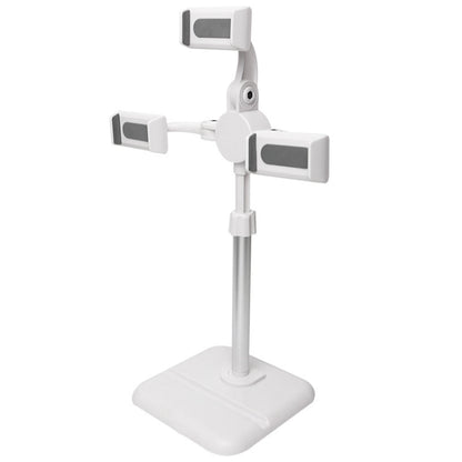 Telescopic Adjustment Live Frame Desktop Tablet Mobile Phone Bracket, Specification:, K06 Three-seat  (Black), K06 Three-seat (White), K07 Three-seat With Fill Light  (Black), K07 Three-seat With Fill Light (White), K05 Flat Plate  (Black Green)