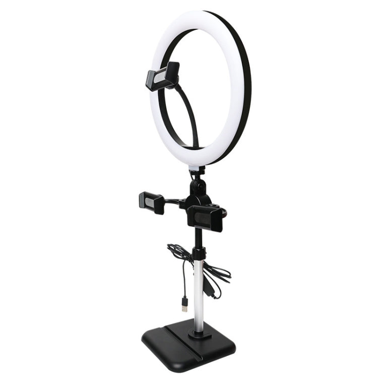 Telescopic Adjustment Live Frame Desktop Tablet Mobile Phone Bracket, Specification:, K06 Three-seat  (Black), K06 Three-seat (White), K07 Three-seat With Fill Light  (Black), K07 Three-seat With Fill Light (White), K05 Flat Plate  (Black Green)