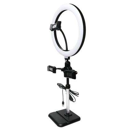 Telescopic Adjustment Live Frame Desktop Tablet Mobile Phone Bracket, Specification:, K06 Three-seat  (Black), K06 Three-seat (White), K07 Three-seat With Fill Light  (Black), K07 Three-seat With Fill Light (White), K05 Flat Plate  (Black Green)