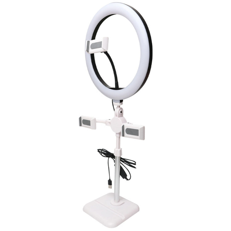 Telescopic Adjustment Live Frame Desktop Tablet Mobile Phone Bracket, Specification:, K06 Three-seat  (Black), K06 Three-seat (White), K07 Three-seat With Fill Light  (Black), K07 Three-seat With Fill Light (White), K05 Flat Plate  (Black Green)