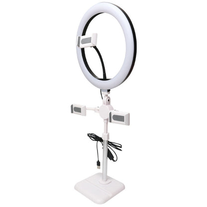Telescopic Adjustment Live Frame Desktop Tablet Mobile Phone Bracket, Specification:, K06 Three-seat  (Black), K06 Three-seat (White), K07 Three-seat With Fill Light  (Black), K07 Three-seat With Fill Light (White), K05 Flat Plate  (Black Green)