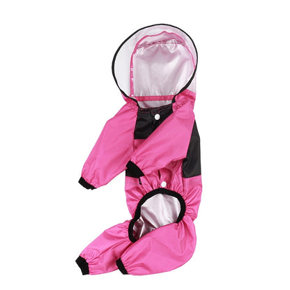 Seasons Universal Raincoat For Dogs Four-Legged Clothing Transparent PU Waterproof Clothing, S, M, L, XXXL, XXXXL