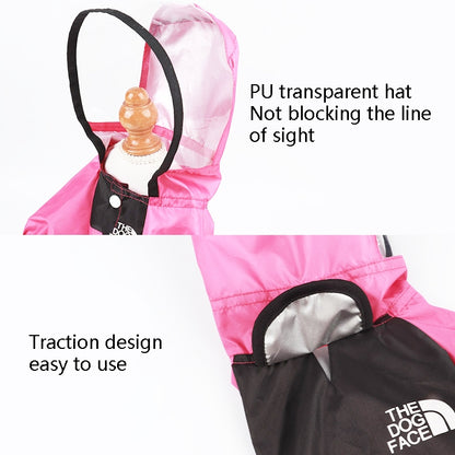 Seasons Universal Raincoat For Dogs Four-Legged Clothing Transparent PU Waterproof Clothing, S, M, L, XXXL, XXXXL