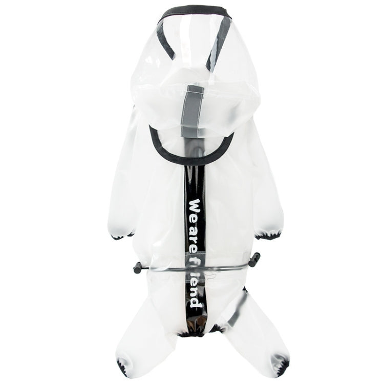Dog Raincoat Four Foot Waterproof Transparent Reflective Poncho, XS, M, L, XL