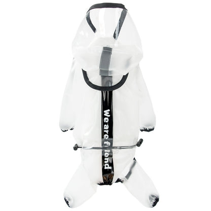 Dog Raincoat Four Foot Waterproof Transparent Reflective Poncho, XS, M, L, XL