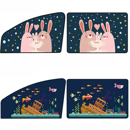 Automobile Sunshade Car Windows Sun Protection And Heat Insulation Magnetic Telescopic Side Curtains, Deep Sea Adventure Driving Position, Deep Sea Adventure Co-driver, Deep Sea Adventure Rear Square, Auspicious Three Treasures Driving Position