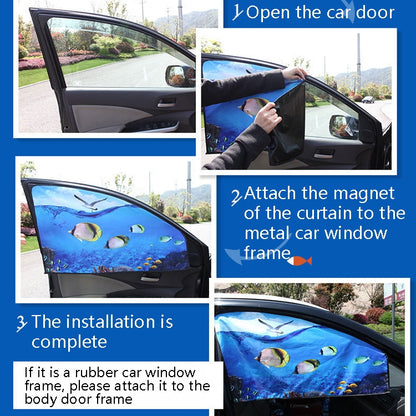 Automobile Sunshade Car Windows Sun Protection And Heat Insulation Magnetic Telescopic Side Curtains, Deep Sea Adventure Driving Position, Deep Sea Adventure Co-driver, Deep Sea Adventure Rear Square, Auspicious Three Treasures Driving Position