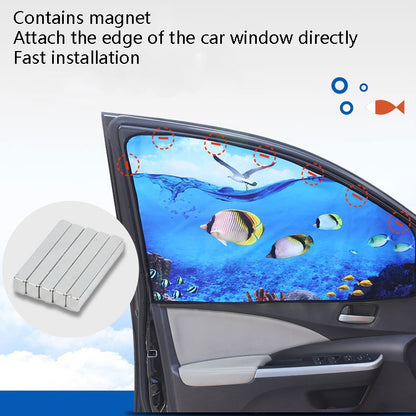 Automobile Sunshade Car Windows Sun Protection And Heat Insulation Magnetic Telescopic Side Curtains, Deep Sea Adventure Driving Position, Deep Sea Adventure Co-driver, Deep Sea Adventure Rear Square, Auspicious Three Treasures Driving Position