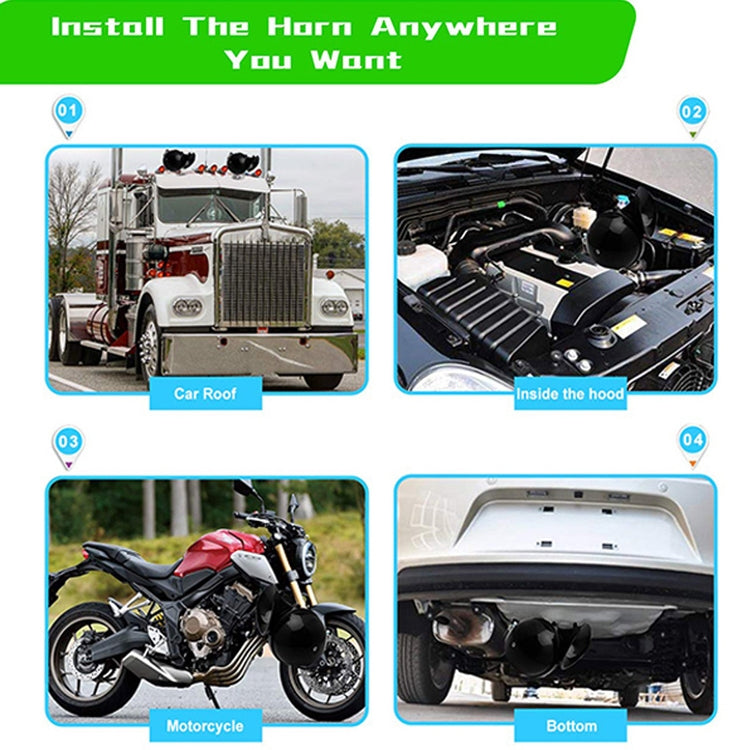 1 Pair 110BD 12V Motorcycle Electric Car Loud Single Sound Snail Speaker, Snail Speaker