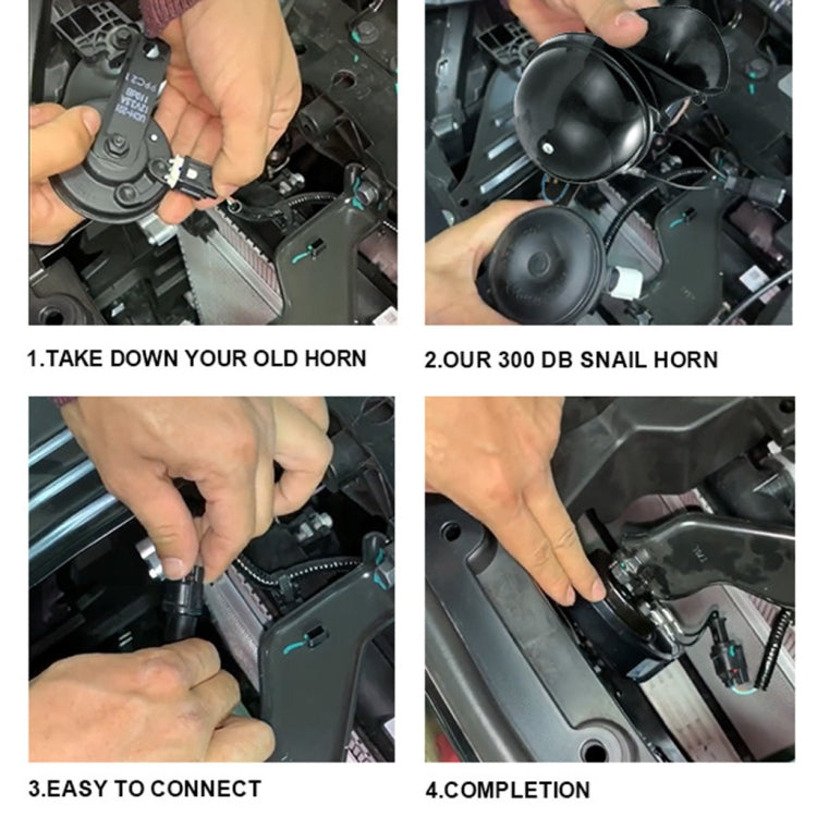 1 Pair 110BD 12V Motorcycle Electric Car Loud Single Sound Snail Speaker, Snail Speaker