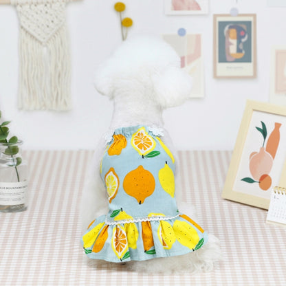 Pet Clothing Dog Cat Dress Lemon Skirt, S, M, L, XL, XS
