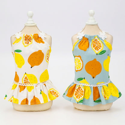 Pet Clothing Dog Cat Dress Lemon Skirt, S, M, L, XL, XS