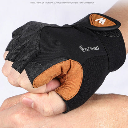 WEST BIKING YP0211196 Half-Finger Shock-Absorbing Anti-Skid Motorcycle Bike Gloves Riding Equipment, S, M, L, XL