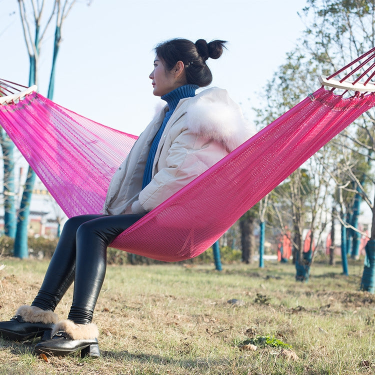 Bending Ice Silk Mesh Hammock Outdoor Hanging Bed Camping  Anti-Sidewall Hammock Swing, Size: 190x130 cm, (Green), (Pink)