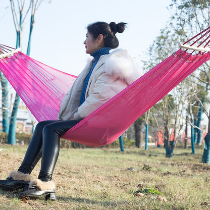 Bending Ice Silk Mesh Hammock Outdoor Hanging Bed Camping  Anti-Sidewall Hammock Swing, Size: 190x130 cm, (Green), (Pink)