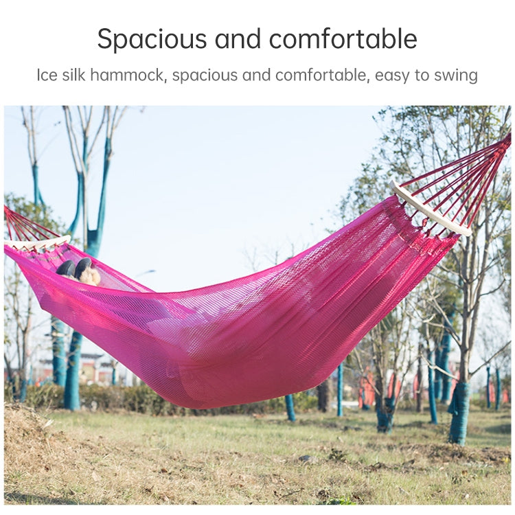 Bending Ice Silk Mesh Hammock Outdoor Hanging Bed Camping  Anti-Sidewall Hammock Swing, Size: 190x130 cm, (Green), (Pink)