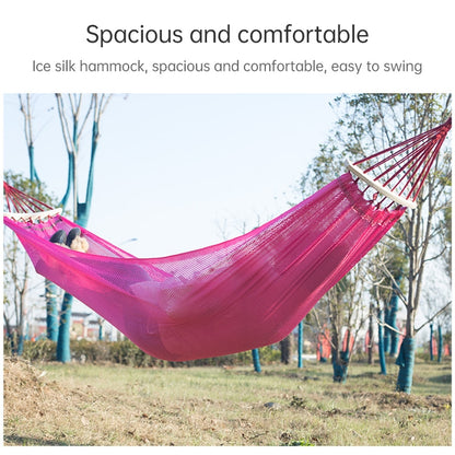 Bending Ice Silk Mesh Hammock Outdoor Hanging Bed Camping  Anti-Sidewall Hammock Swing, Size: 190x130 cm, (Green), (Pink)