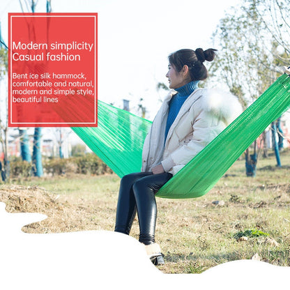 Bending Ice Silk Mesh Hammock Outdoor Hanging Bed Camping  Anti-Sidewall Hammock Swing, Size: 190x130 cm, (Green), (Pink)