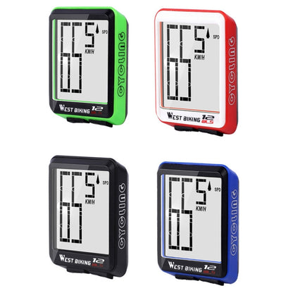 WEST BIKING Mountain Road Bike Wireless Big Character Table Big Screen Waterproof Night Light Speed Speedometer, Night Light Speed Speedometer(Green), Night Light Speed Speedometer(Black), Night Light Speed Speedometer(Red)