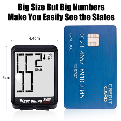 WEST BIKING Mountain Road Bike Wireless Big Character Table Big Screen Waterproof Night Light Speed Speedometer, Night Light Speed Speedometer(Green), Night Light Speed Speedometer(Black), Night Light Speed Speedometer(Red)