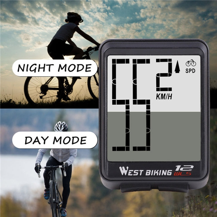 WEST BIKING Mountain Road Bike Wireless Big Character Table Big Screen Waterproof Night Light Speed Speedometer, Night Light Speed Speedometer(Green), Night Light Speed Speedometer(Black), Night Light Speed Speedometer(Red)