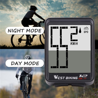 WEST BIKING Mountain Road Bike Wireless Big Character Table Big Screen Waterproof Night Light Speed Speedometer, Night Light Speed Speedometer(Green), Night Light Speed Speedometer(Black), Night Light Speed Speedometer(Red)