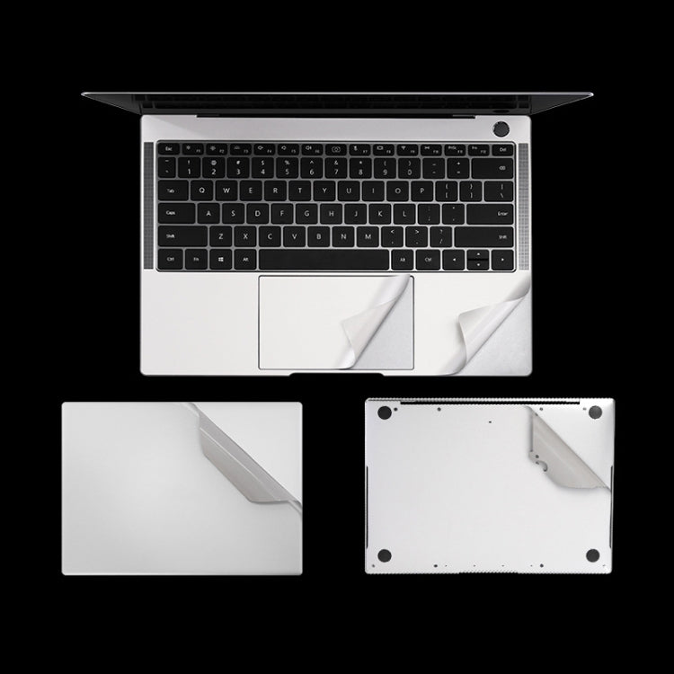 JRC 4 in 1 Computer Upper Cover + Lower Cover + Full Support Sticker + Touch Sticker Film Notebook Shell Protective Film, For Huawei Matebook X Pro 2019 / 2020 (Silver), For Huawei Matebook X Pro 2019 / 2020 (Gray)