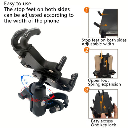 N-STAR NJN001 Motorcycle Bicycle Compatible Mobile Phone Bracket Aluminum Accessories Riding Equipment, Aluminum (With T Head), Aluminum (With Crooked Ball Head), Aluminum (With Pump Cover), Aluminum (With Expansion Head ), Aluminum (With M10 Ball)