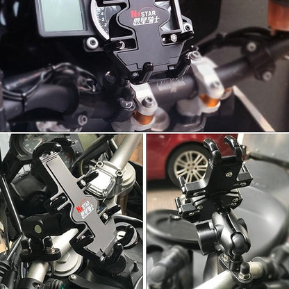 N-STAR NJN001 Motorcycle Bicycle Compatible Mobile Phone Bracket Aluminum Accessories Riding Equipment, Aluminum (With T Head), Aluminum (With Crooked Ball Head), Aluminum (With Pump Cover), Aluminum (With Expansion Head ), Aluminum (With M10 Ball)