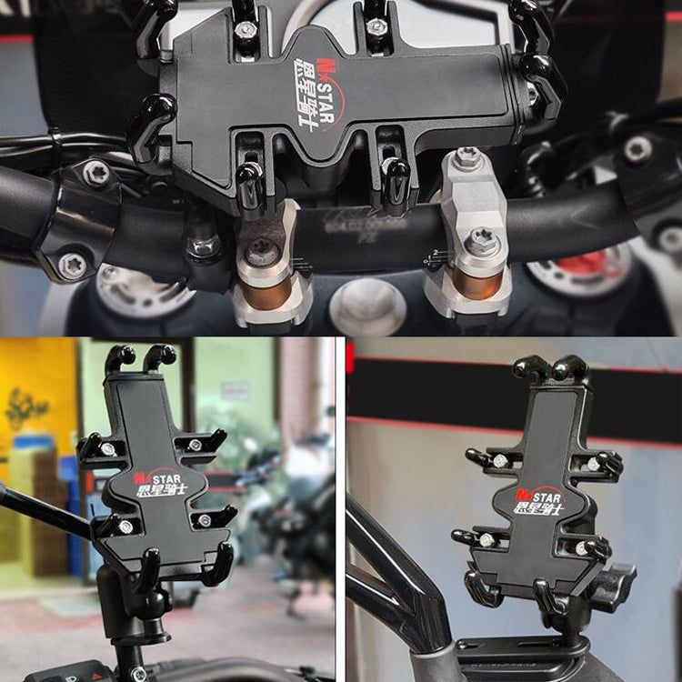 N-STAR NJN001 Motorcycle Bicycle Compatible Mobile Phone Bracket Aluminum Accessories Riding Equipment, Aluminum (With T Head), Aluminum (With Crooked Ball Head), Aluminum (With Pump Cover), Aluminum (With Expansion Head ), Aluminum (With M10 Ball)