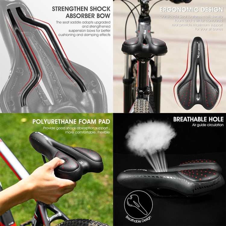 WEST BIKING YP0801086 Silicone Thickened Soft And Comfortable Bicycle Seat, YP0801086