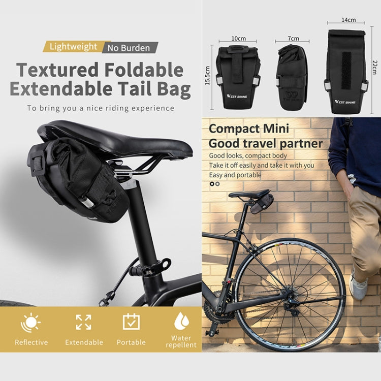 WEST BIKING YP0707249 Bicycle Folding Tail Bag Riding Equipment, YP0707249 (Black), YP0707249 (Gray)