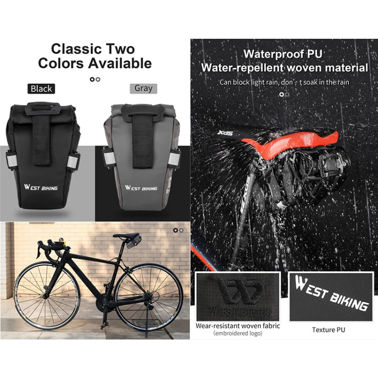 WEST BIKING YP0707249 Bicycle Folding Tail Bag Riding Equipment, YP0707249 (Black), YP0707249 (Gray)