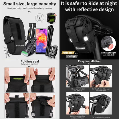 WEST BIKING YP0707249 Bicycle Folding Tail Bag Riding Equipment, YP0707249 (Black), YP0707249 (Gray)