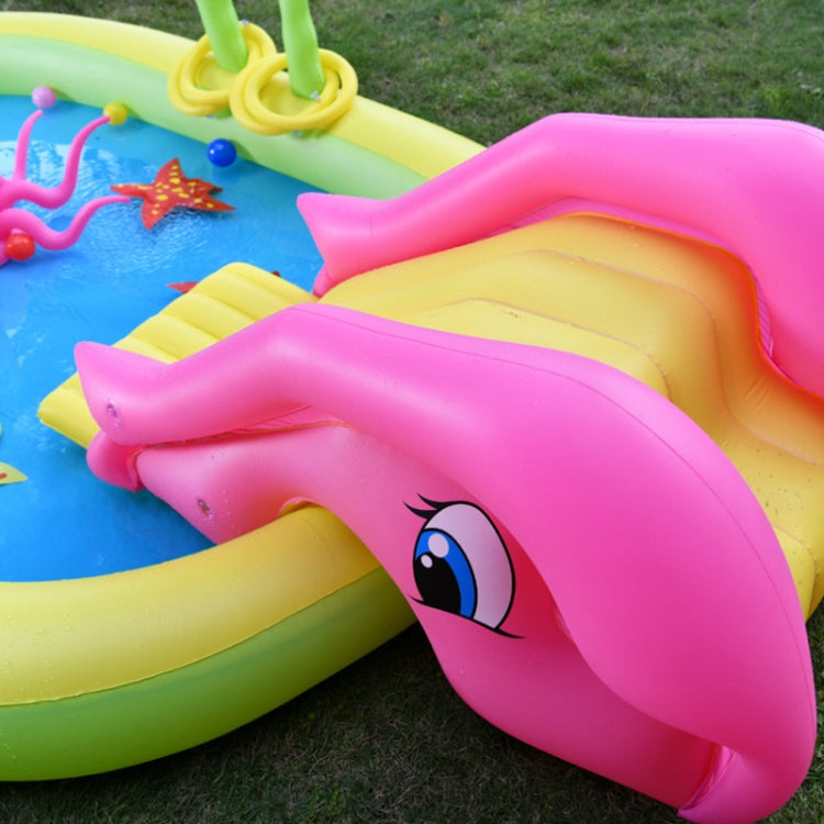 Home Large Cartoon Animal Drama Pool Water Spray Inflatable Swimming Pool Slide Pool, Cartoon Swimming Pool (Pirate)