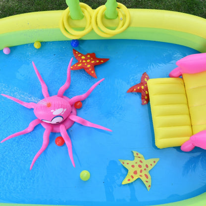 Home Large Cartoon Animal Drama Pool Water Spray Inflatable Swimming Pool Slide Pool, Cartoon Swimming Pool (Pirate)