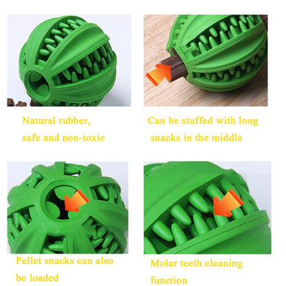 Pet Toy  Cartoa Toy Pet Leaking Ball Mill Rubber Toy Cleansing Ball, Small (Green), Large (Green)