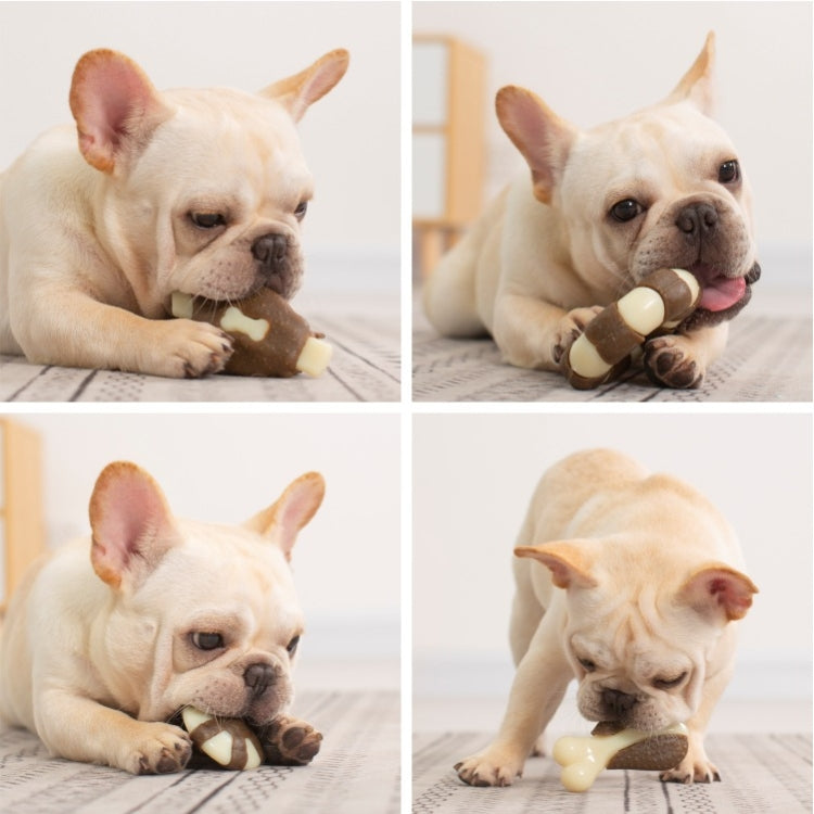 Pet Bite Resistant Toy Nylon Cowhide Molar Teeth Eating Play Bone Dog Toy, Small (Steak), Large (Steak), Small  (Chicken Wings), Large (Chicken Wings), Small  (Chicken Leg), Large  (Chicken Leg)